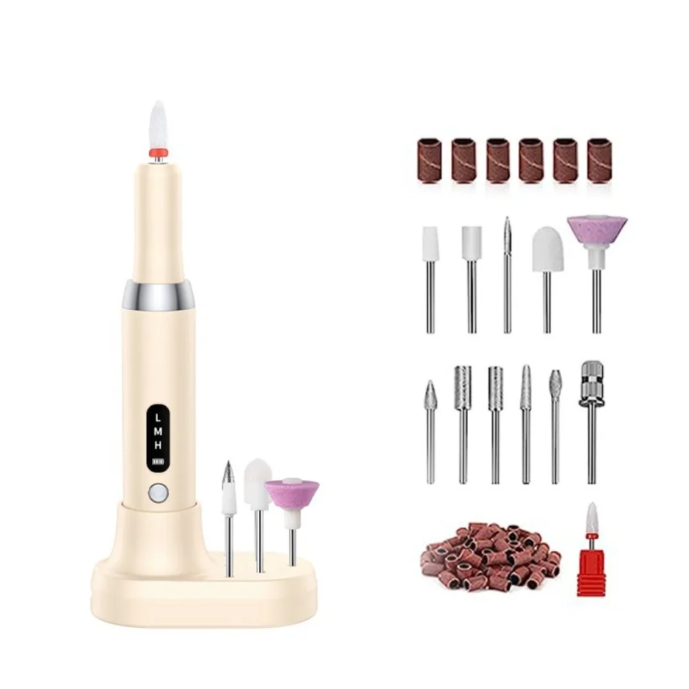 

Rechargeable Electric Nail Polisher Included Drill Bits Low Noise Manicure Machine Dead Skin Removal Sanding File Pen Nail Salon