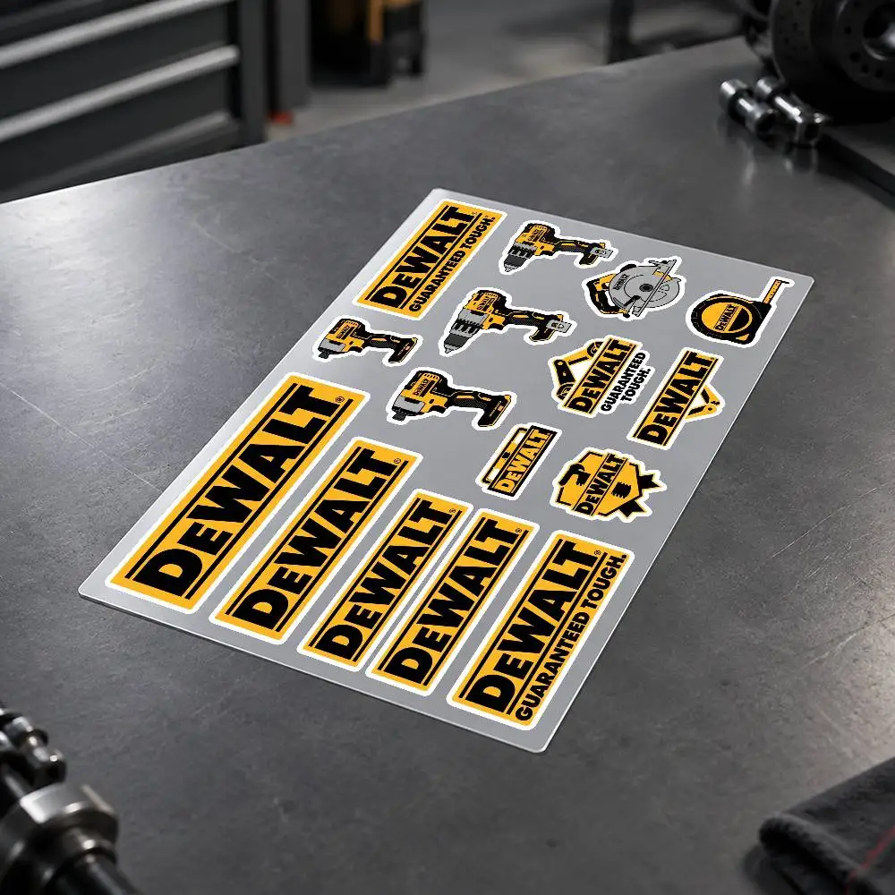 D-DEWALT Custom Motorcycle Sticker Kit Reflective Decal Set For Helmet Tank Fairing Body Graphics