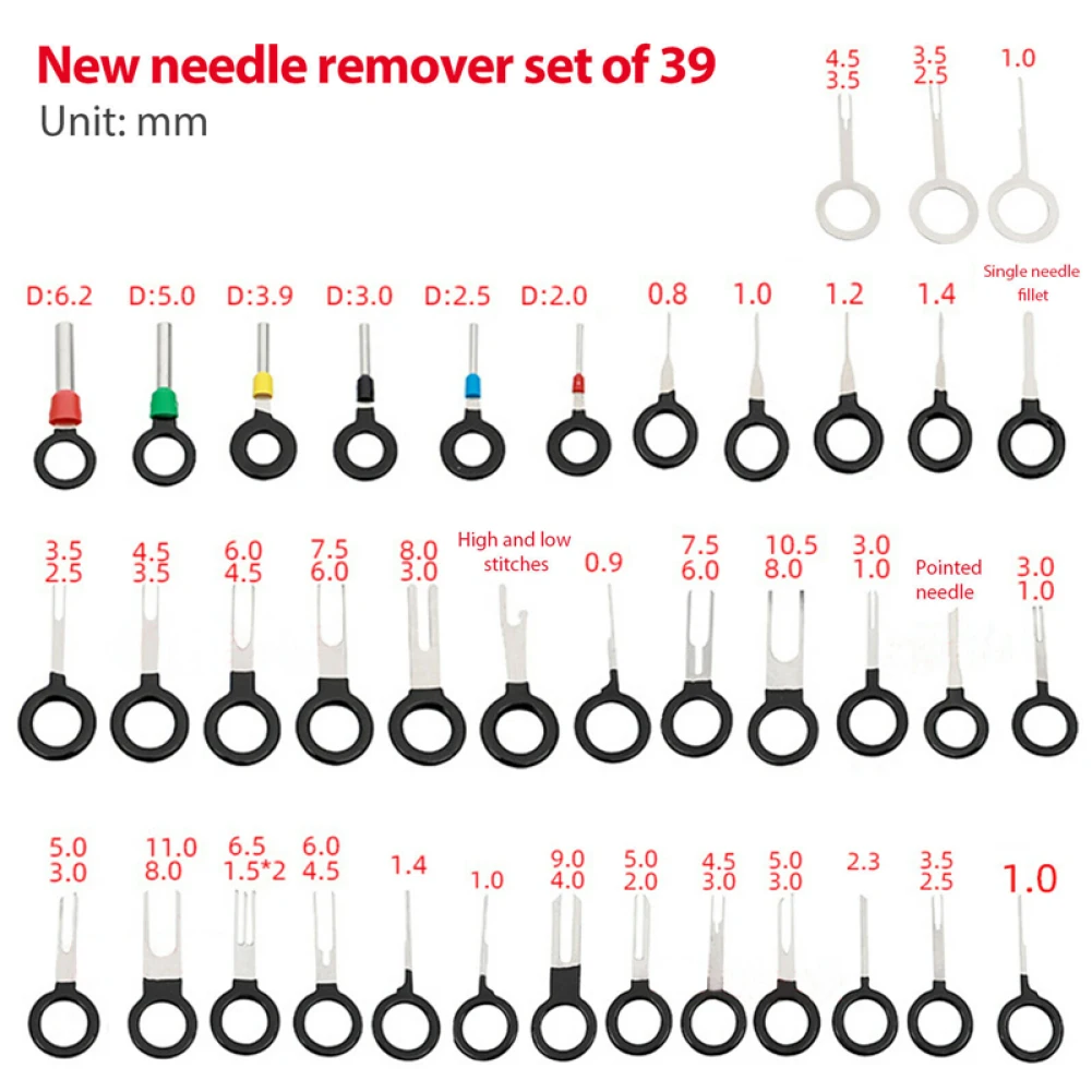

39Pcs Terminal Removal Tool Kit Wire Connector Pin Extractor Set Keys Pin Depinning Tools for Car Motorcycle Household Appliance