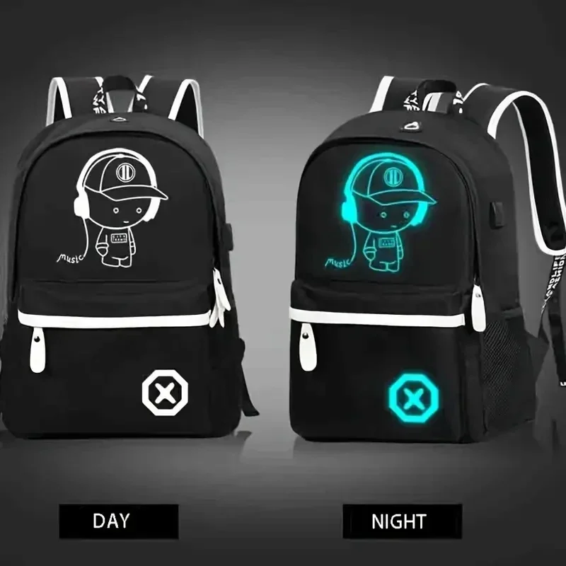 Children Backpack School Bags For Boy Girls Anime Luminous School Backpack Kids Waterproof Book Bag USB Charging SchoolBag Gift