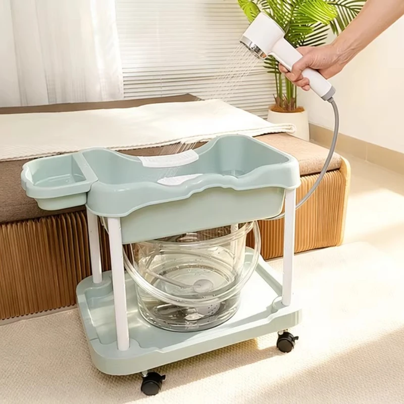 Adjustable Bedridden Hair Wash Basin, Reclining Shampoo Tray for Pregnant Women,Portable Head Washing Basin with Drainage Hose
