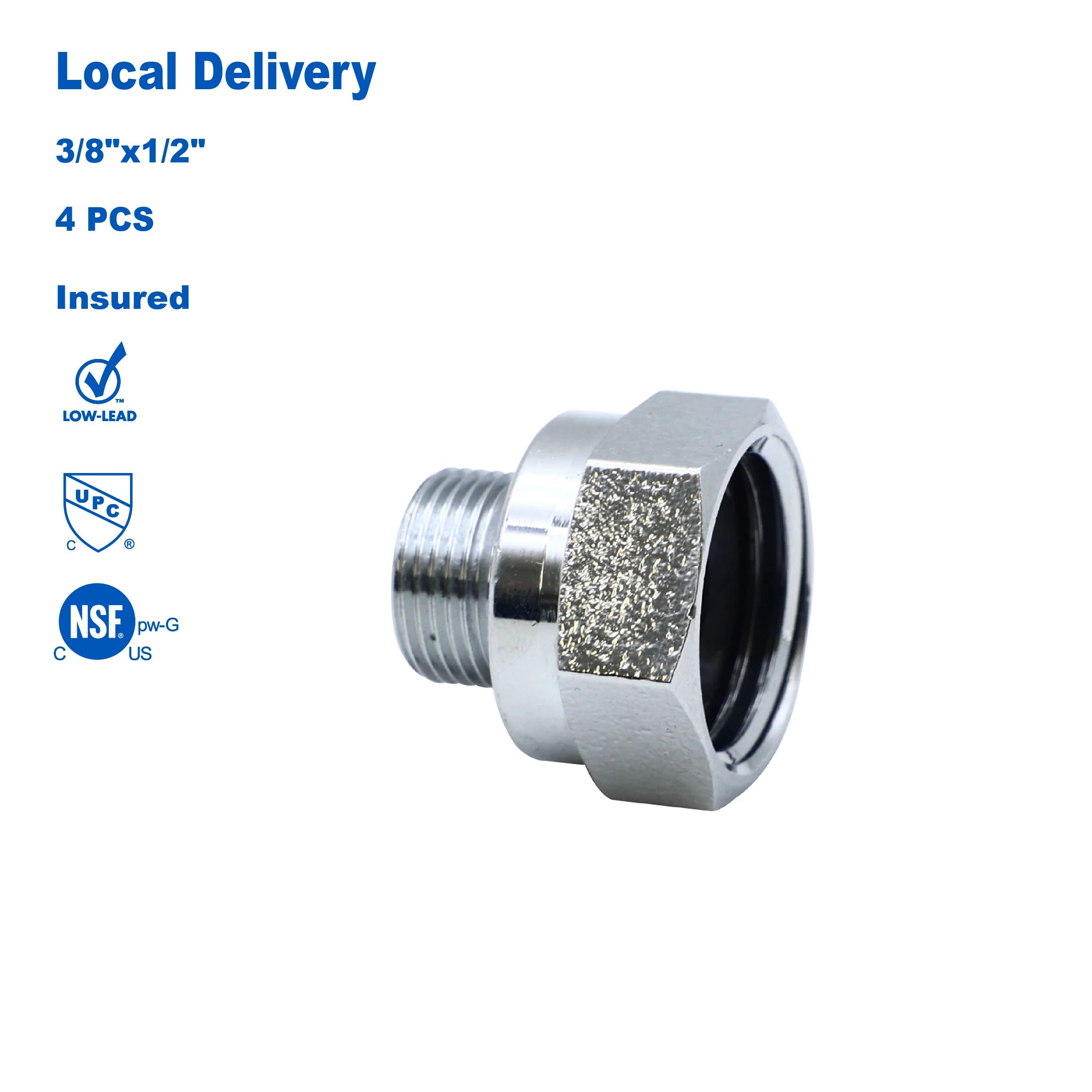 

KING SMART 3/8" Мужской * 1/2" Переходник-переходник с внутренней резьбой; 4 шт./корпус; Бессвинцовая латунь; 81315