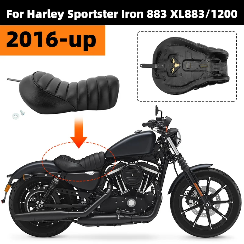 Подушка переднего сиденья мотоцикла, подушки сиденья водителя Solo для Harley Sportster Iron XL 883 1200 2016-up, детали для мотоциклов