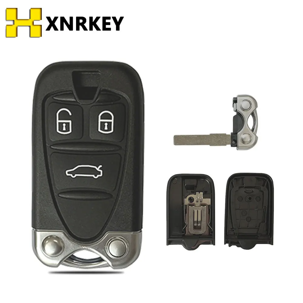 

XNRKEY 3 Button Remote Control Car Key Shell for Alfa Romeo 159 Brera 156 Spider Replacement Key Cove Case Uncut Insert Blade