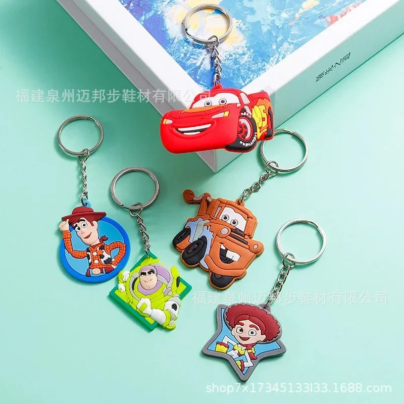 Disney Cartoon Pixar McQueen Car Keychain Anime Handsome Keyrings for Bags Key Pendants Decoration Accessories Kid Birthday Gift