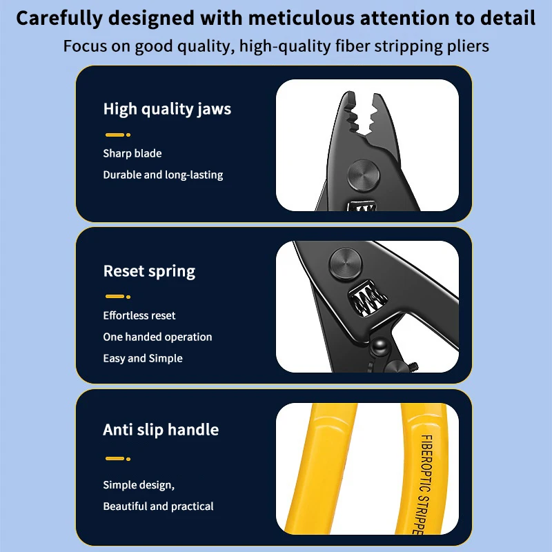 CFS-3 Three-port CFS-2 Dual Port Fiber Optical Stripper Pliers Wire Strippers For FTTH Tools Optic Stripping Plier Tool
