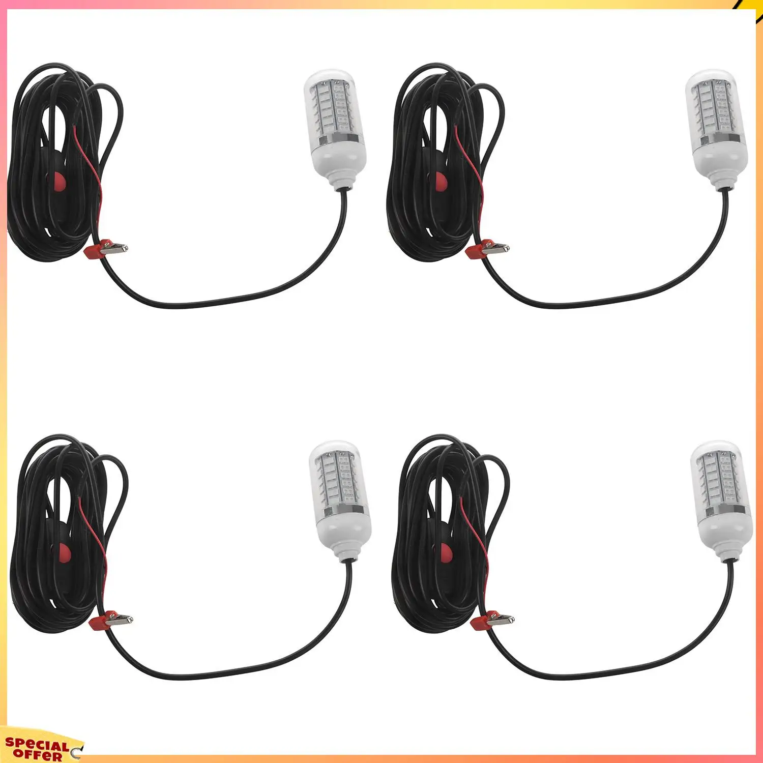 ABFI 4X 12 فولت مصباح الصيد الأخضر 108 قطعة LED تحت الماء مصباح الصيد السحر صياد السمك مصباح يجذب الجمبري الحبار الكريل #3