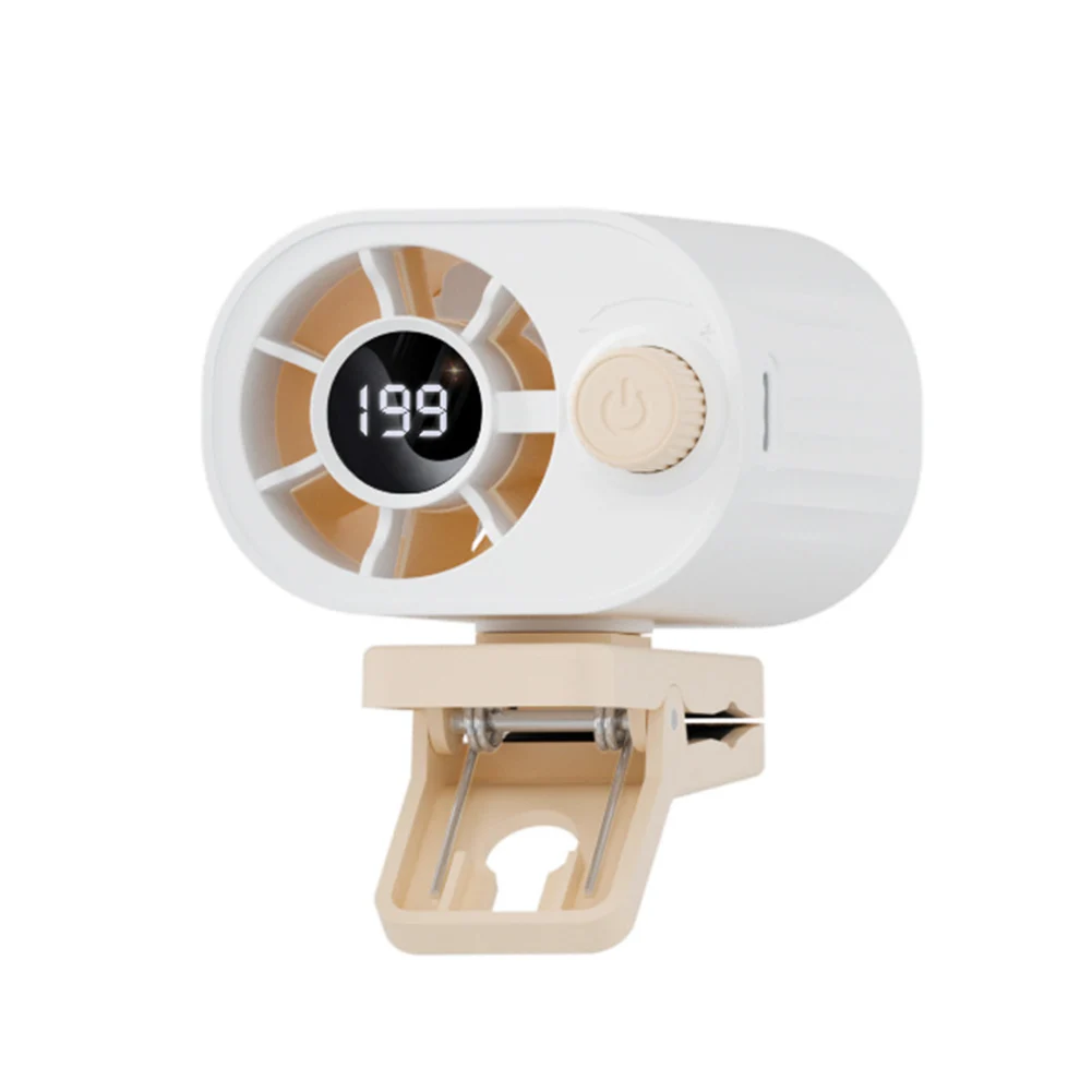 Silicone Clip On Bladeless Fan Quiet USB C Rechargeable Portable Air Conditioner For Baby Stroller Car Desk Camping Use