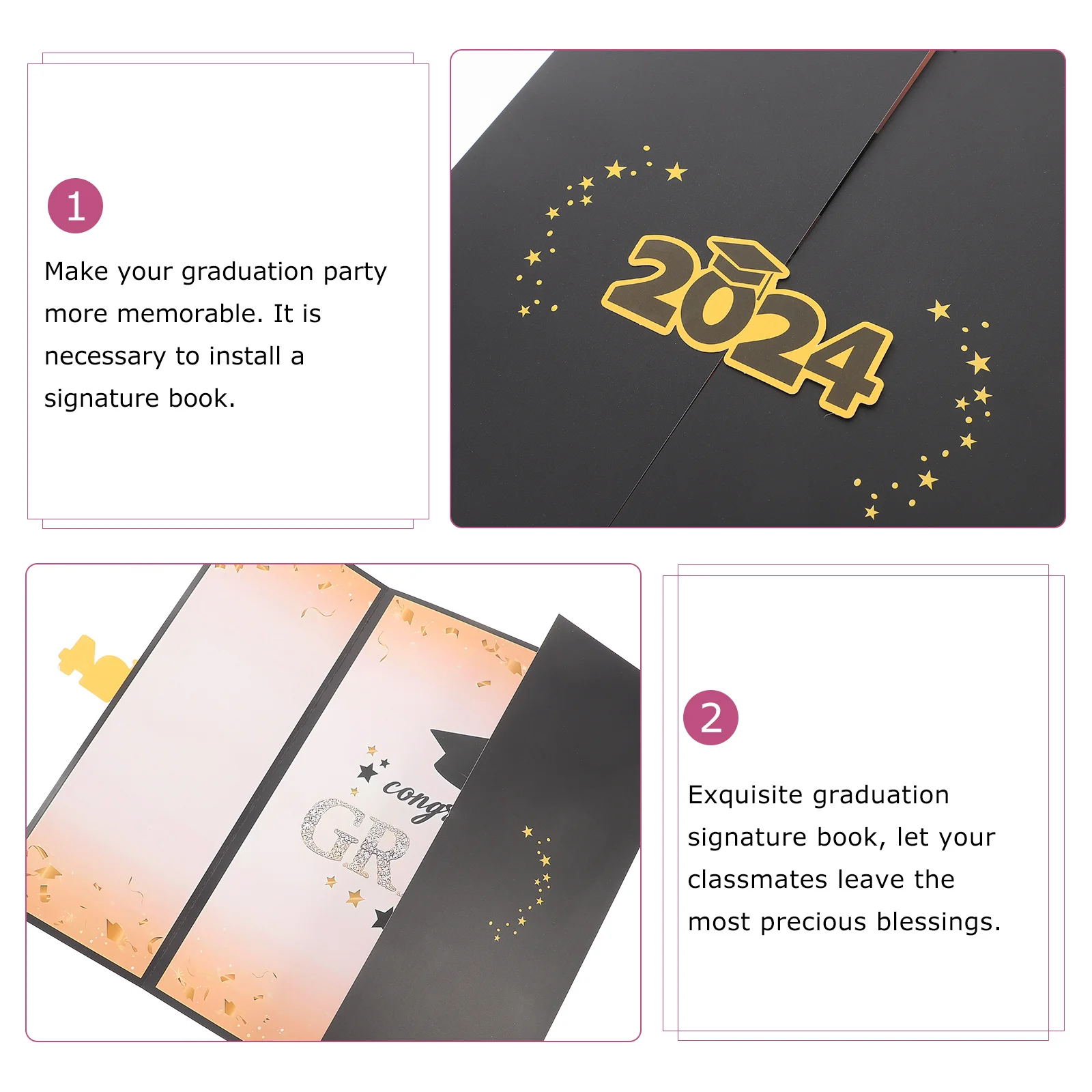 

2024 Graduation Signature Class Of 2024 Graduation Sign Guest Book Decorative Guest Sign In Book Paper Rustic Party Supplies