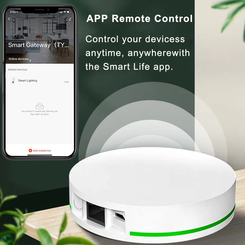 Tuya Zigbee 3.0 Wired Gateway Hub Smart Home Bridge Smart Life App Voice Remote Control Works with Alexa Google Apple Home