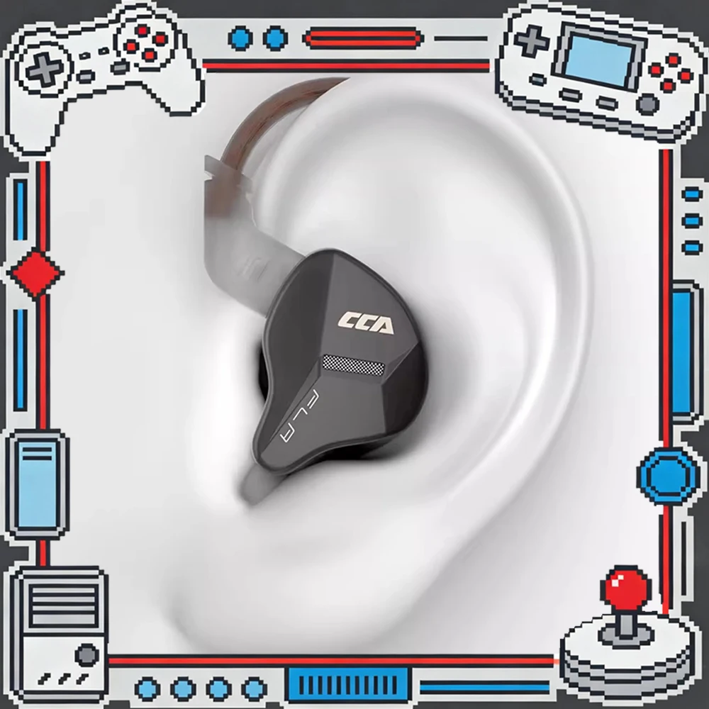 CCA FLA Wired Headphones 10mm Large Moving Coil Esports Headset High Resolution Tuning HiFi Sound Quality Light Weight For Gifts