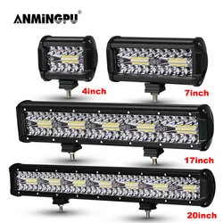 ANMINGPU 4-20 cali Off Road LED do baru 12V 24V Combo listwa świetlna LED/światło robocze do samochodu Jeep Truck Suv 4x4 Atv wyświetlacz LED reflektor