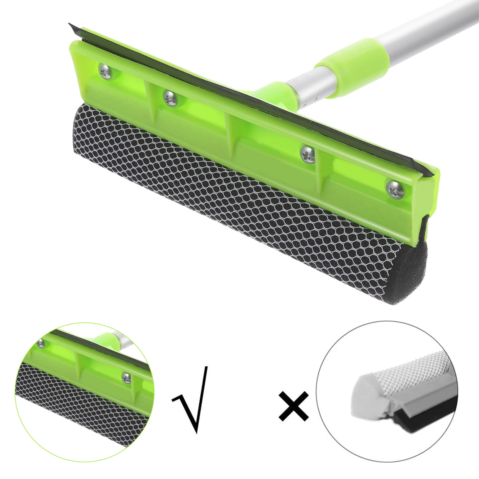 

1 pc Glass Squeegee Retractable Lightweight Aluminum Durable Long Handle Cleaner Tool Extendable Windshield Wiper Car Windows
