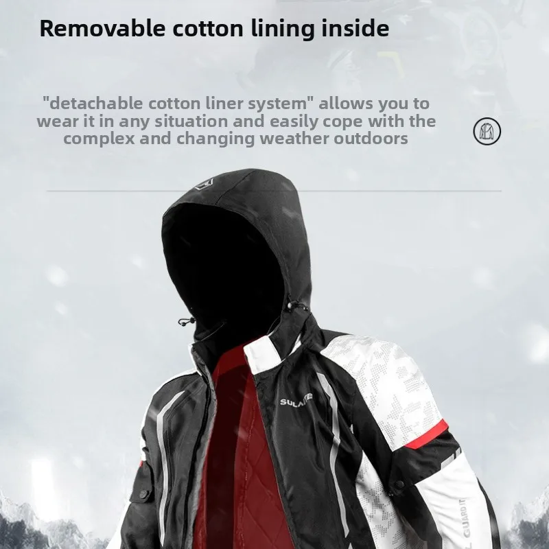 Winter Warm Motorcycle Jacket Windproof Reflective Riding Suit Removable Thermal Lining Fall Protection motorcycle suit