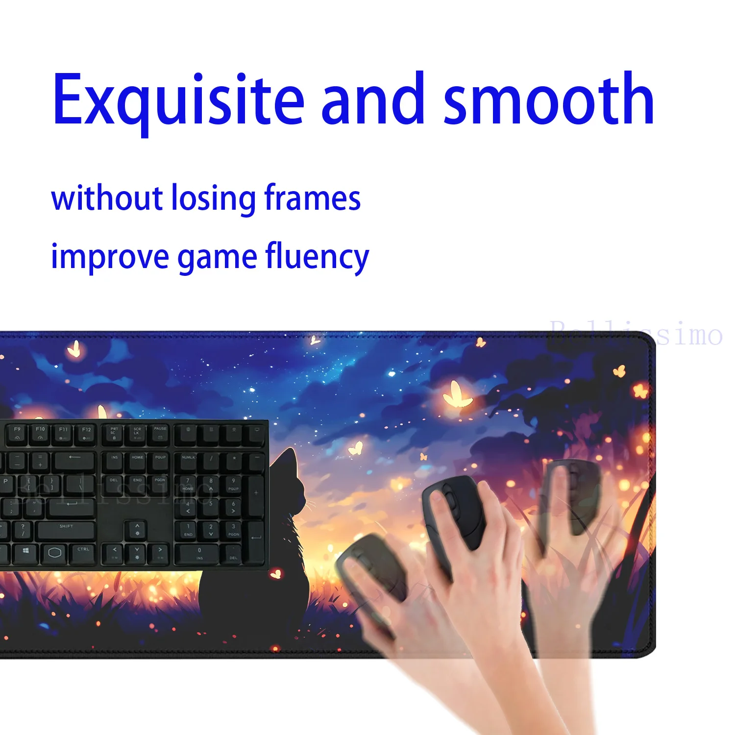 XXL teclado Rubber mousepad Large Gaming Deskmat Cute Black Mice Mat Kawaii Black Cat starry sky Table Mat Aesthetic mouse pad