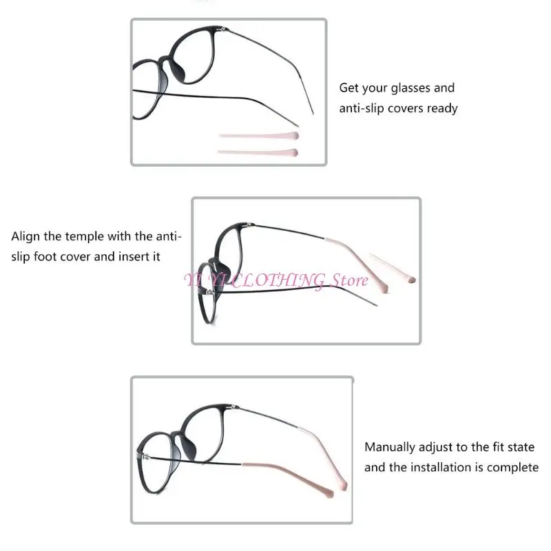 N5KF Soft Nonslip Eyeglass Grips Universal Design For Comfortable Wear Secure Eyewear Solution