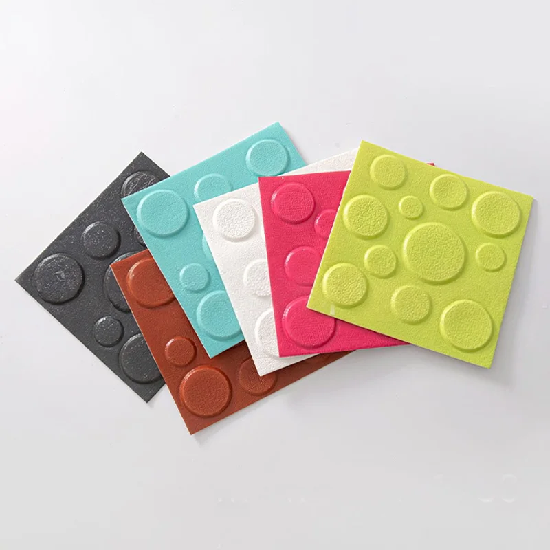 10Pcs 30x30cm Macaron Color 3D Stereo Waterproof Wall Stickers Self-Adhesive Wall Tiles for Living Room Background Wall Decor
