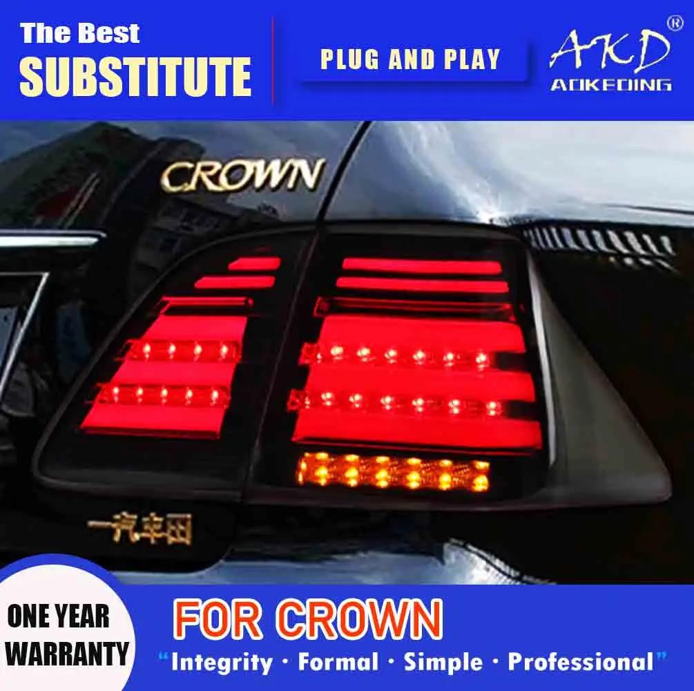 

AKD Tail Lamp for Toyota Crown LED Tail Light 2005-2009 Crown Altis Rear Fog Brake Turn Signal Automotive Accessories