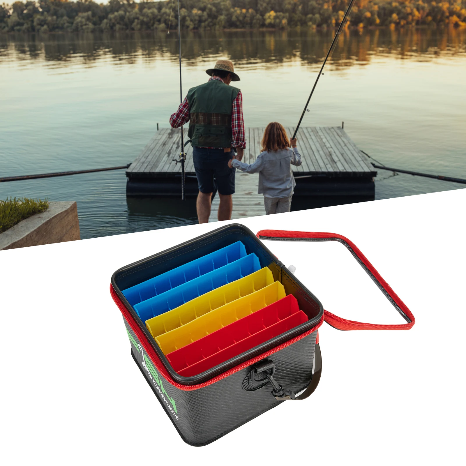 

6pcs Insert Box Fishing Lure Storage Bucket Clear Top Easy Viewing Fishing Lure Hoseable Storage Bucket Saltwater