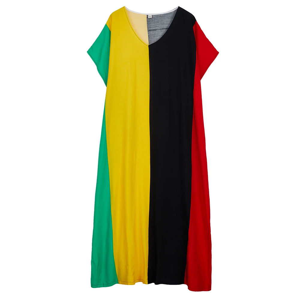 Grote maat katoen zijde print losse Batwing Sve Dr zomer Vaion jurk zachte V-Ne rechte snit dames Faion Dr