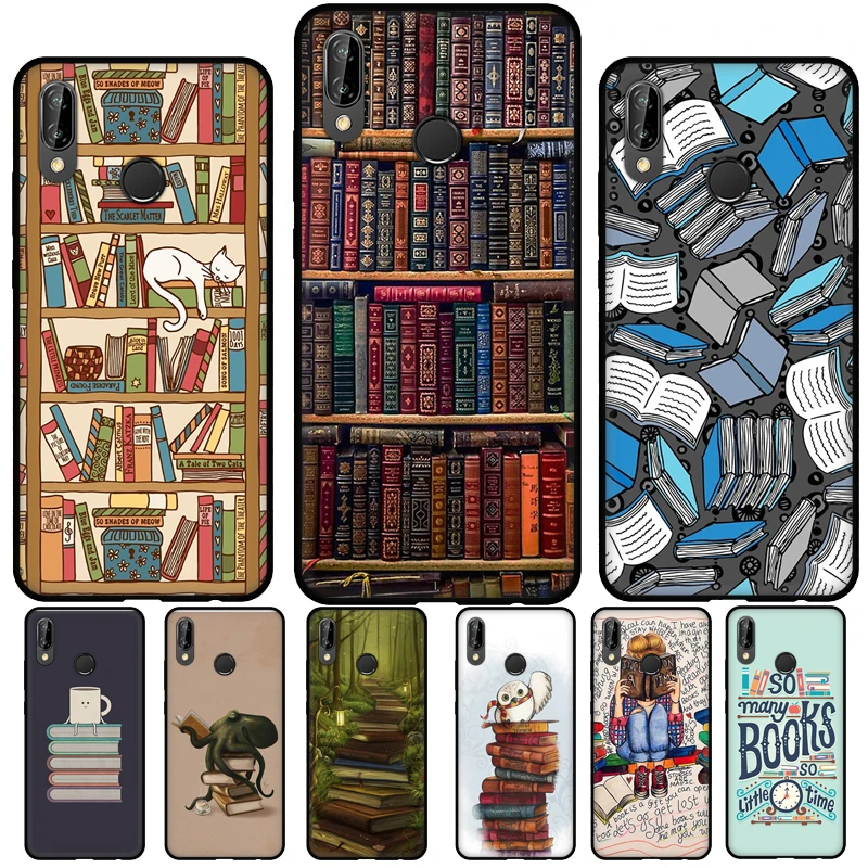 Read Books illustration Soft Cover For Huawei P30 Lite P40 P20 Pro Mate 20 10 Lite P Smart 2021 2019 Phone Case