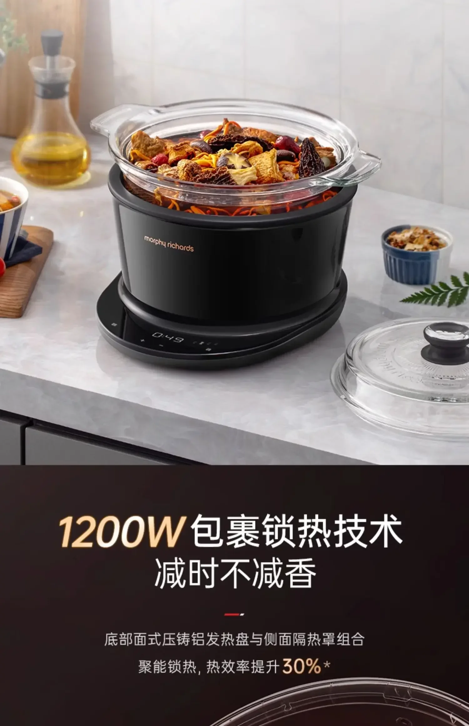 220V Automatic Electric Porridge Cooker, Stewpot with Ceramic Pot, Double-Layer Steaming, Multi-Function Soup Pot