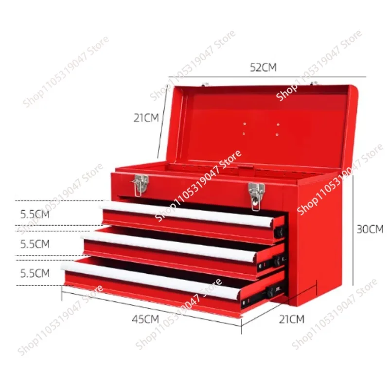 Multi-Functional Hardware Toolbox, Large-Capacity Storage Case Industrial-Grade Electrician's Portable Car Toolbox
