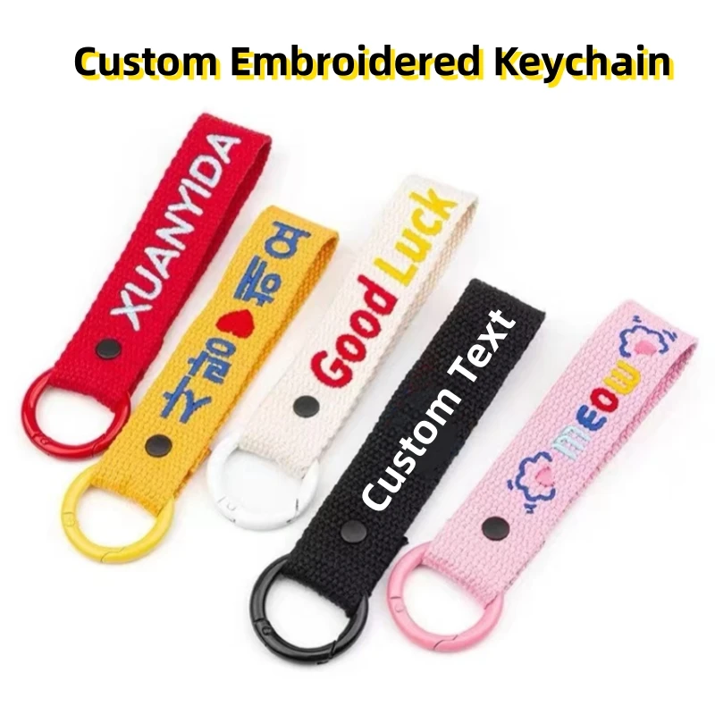 Customized Keychain Name Tag For Kids Hanging On SchoolBag Clothes Cup Keyring Anti-loss Keyholder Personalised Tag Pendant Gift