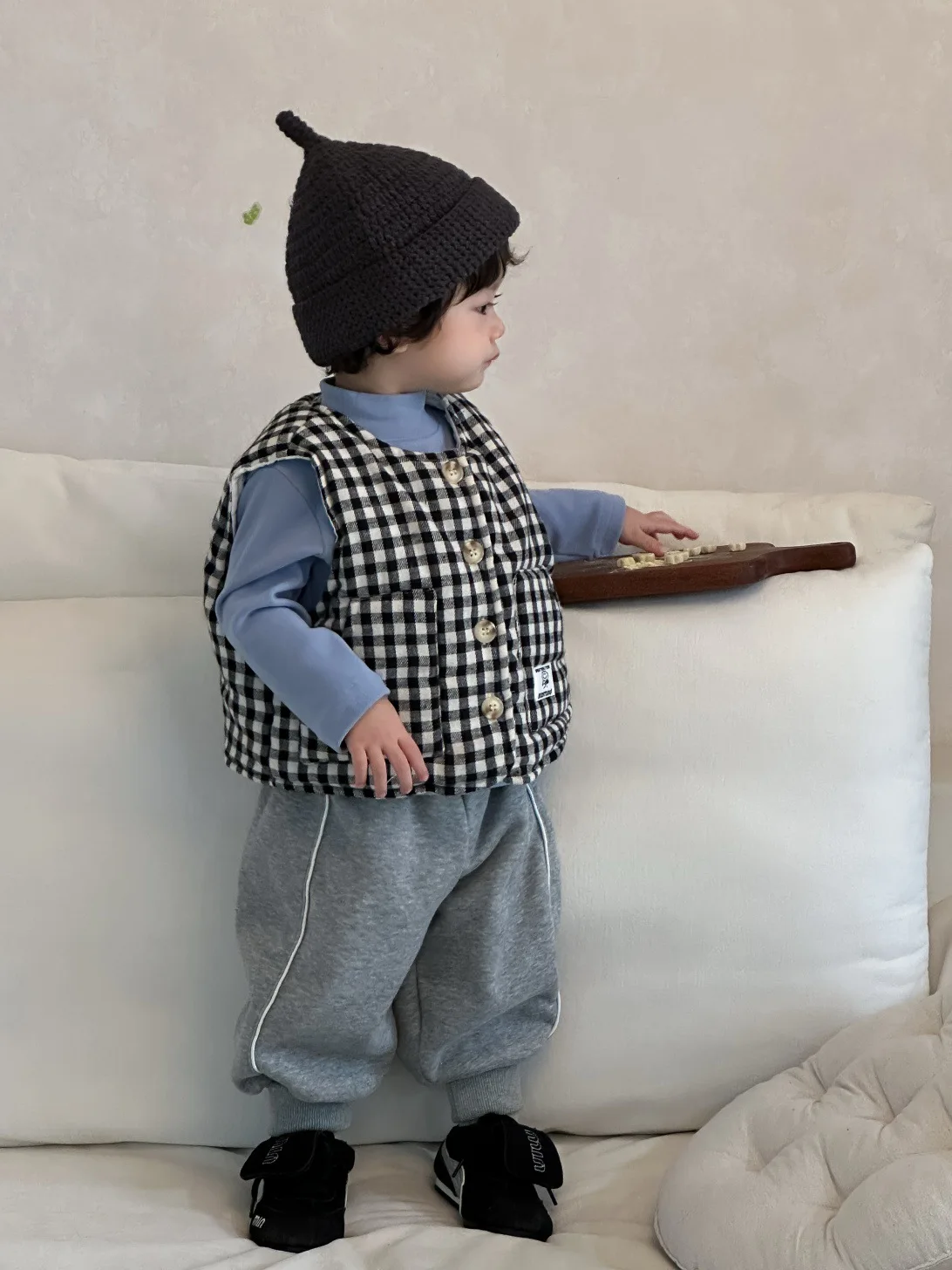 طفل الفتيات معطف منقوش غير رسمي الفتيان زائد المخملية سترة سميكة سترة ملابس الرضع 2025 شتاء جديد الأطفال أكمام سترة دافئة #4