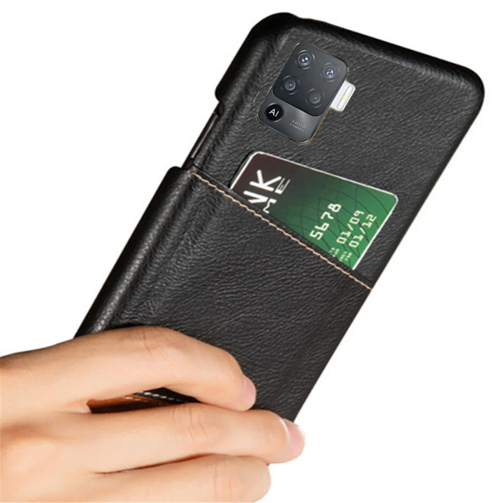 

Card Case Card Slot Holder Mixed Splice PU Leather Cover for Oppo Reno5 Lite Reno 5lite Renault 5 Light Coque For Reno 5lite