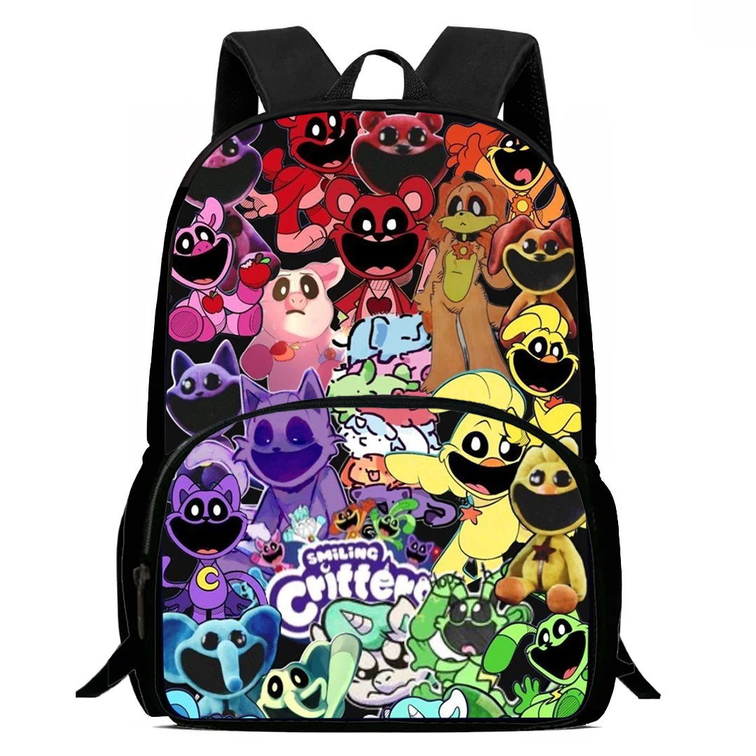 15-Inch Cool S-Smiling Critters  Print Backpacks Cartoon  Backpack For Kids School Backpack For Boys&Girls  Bag For Children