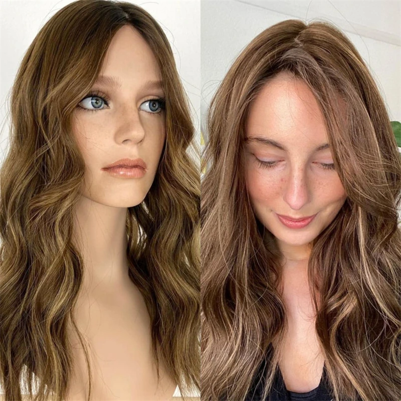 

Качественный парик омбре карамельно-коричневый, синтетический, с HD-кружевом спереди, высокой плотности, без клея, с предварительно выщипанной линией роста волос и эффектом «волосинок»