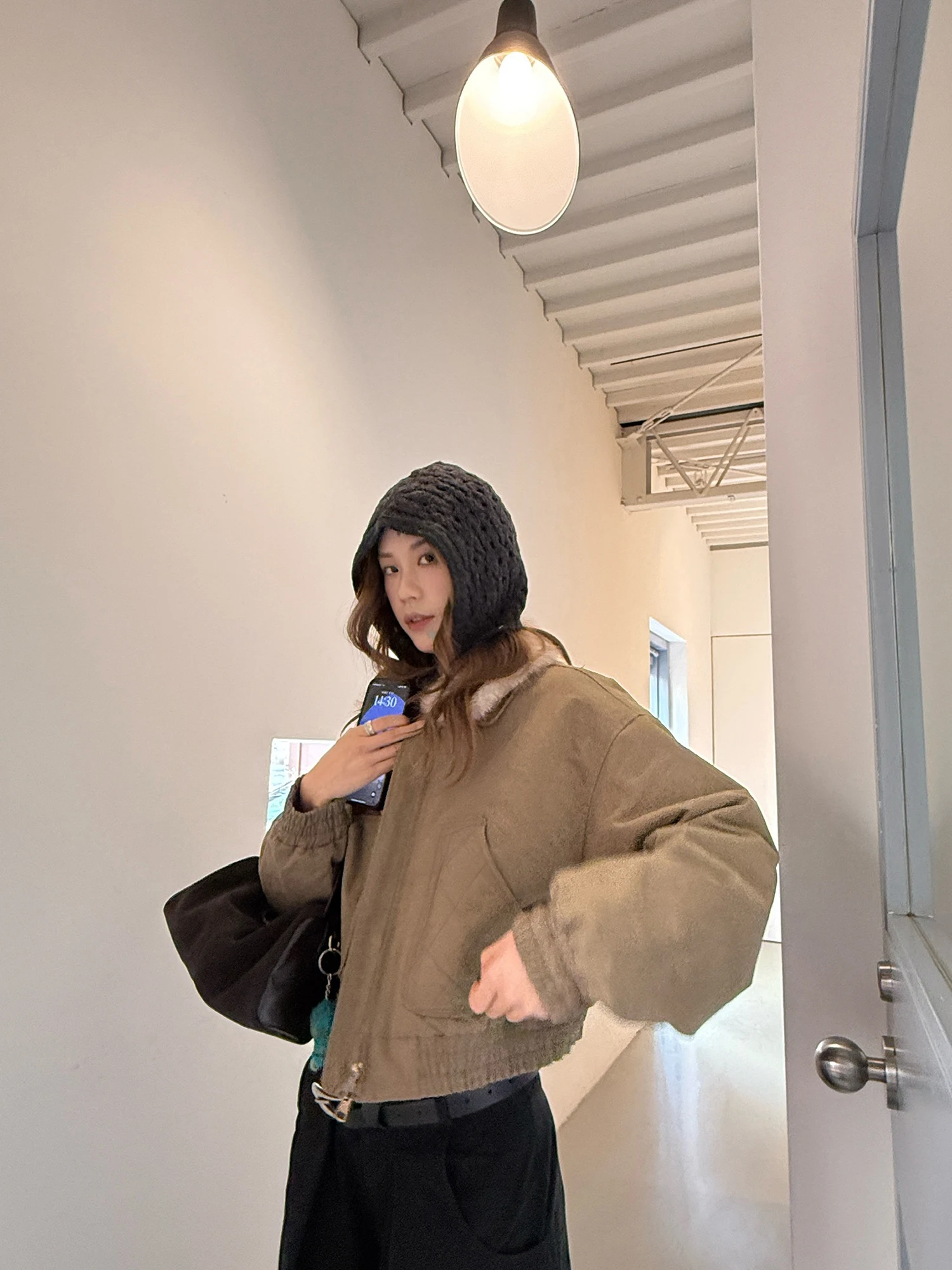 

Detachable Fur Collar ort Cotton Jaet LelyMooch ket Quilted Windproof Stand Collar Jaet Women's Casual Loose Fit