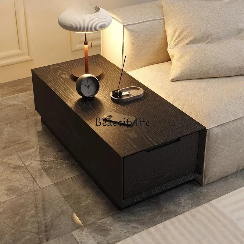 

FG26living room sofa side middle cabinet black solid wood middle crevice cabinet modern armrest side cabinet