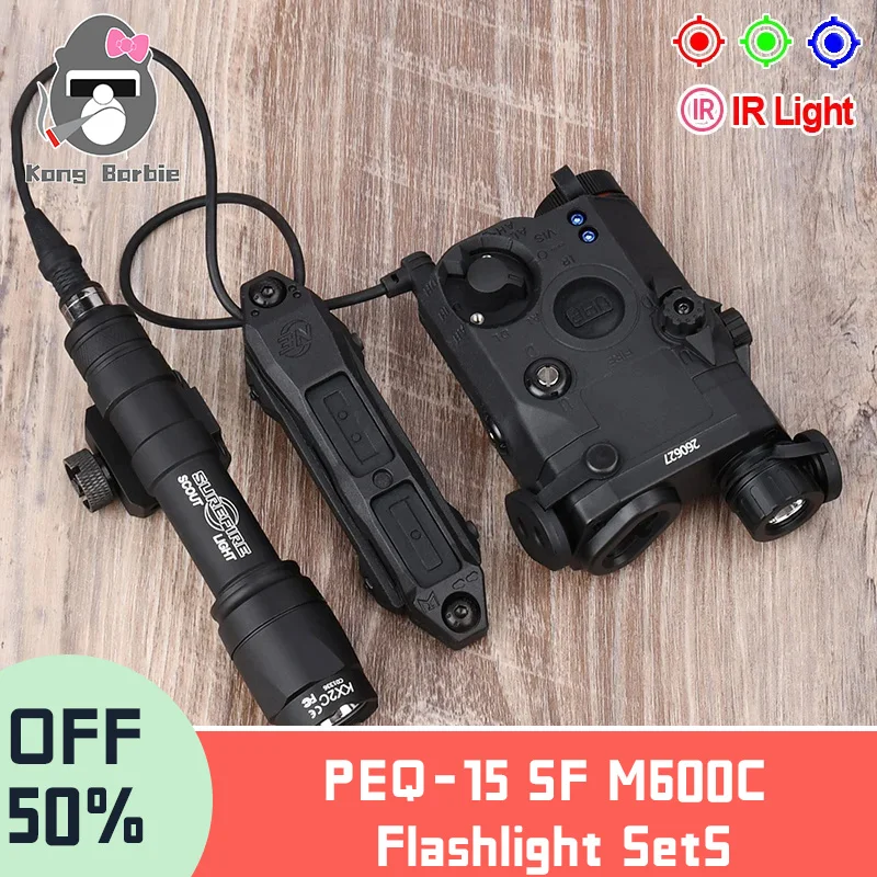 

Tactical PEQ 15 SF M300A M600C Flashlight Airsoft Pistol Gun Equipments Accsesories Military High Power Red Dot Green Blue Laser