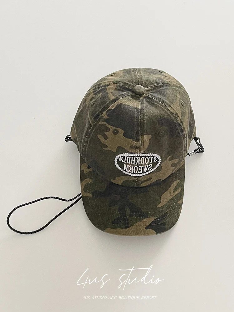 

Retro Baseball Cap Female Street Trend Brand Embroidered Letters Soft Top Cap Male Show Small Face