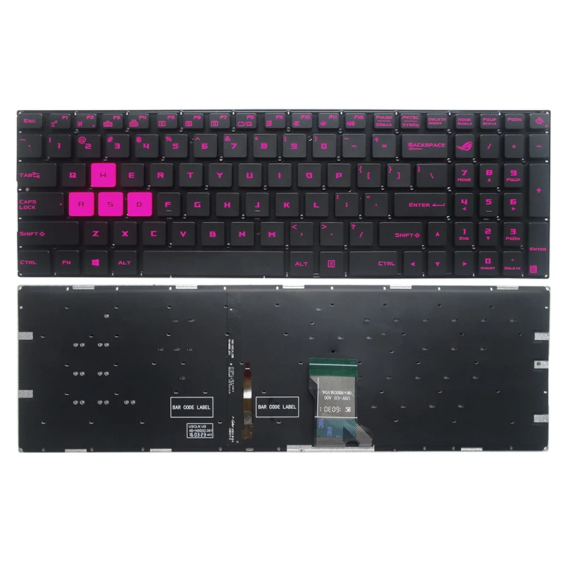 Nuevo teclado de EE. UU. Para portátil ZX60 ZX60V ZX60VM S7V/VM/VT S5V/VS/VT/VM FX502 FX60 FZX60 GL502/VM/VT/VS GL702