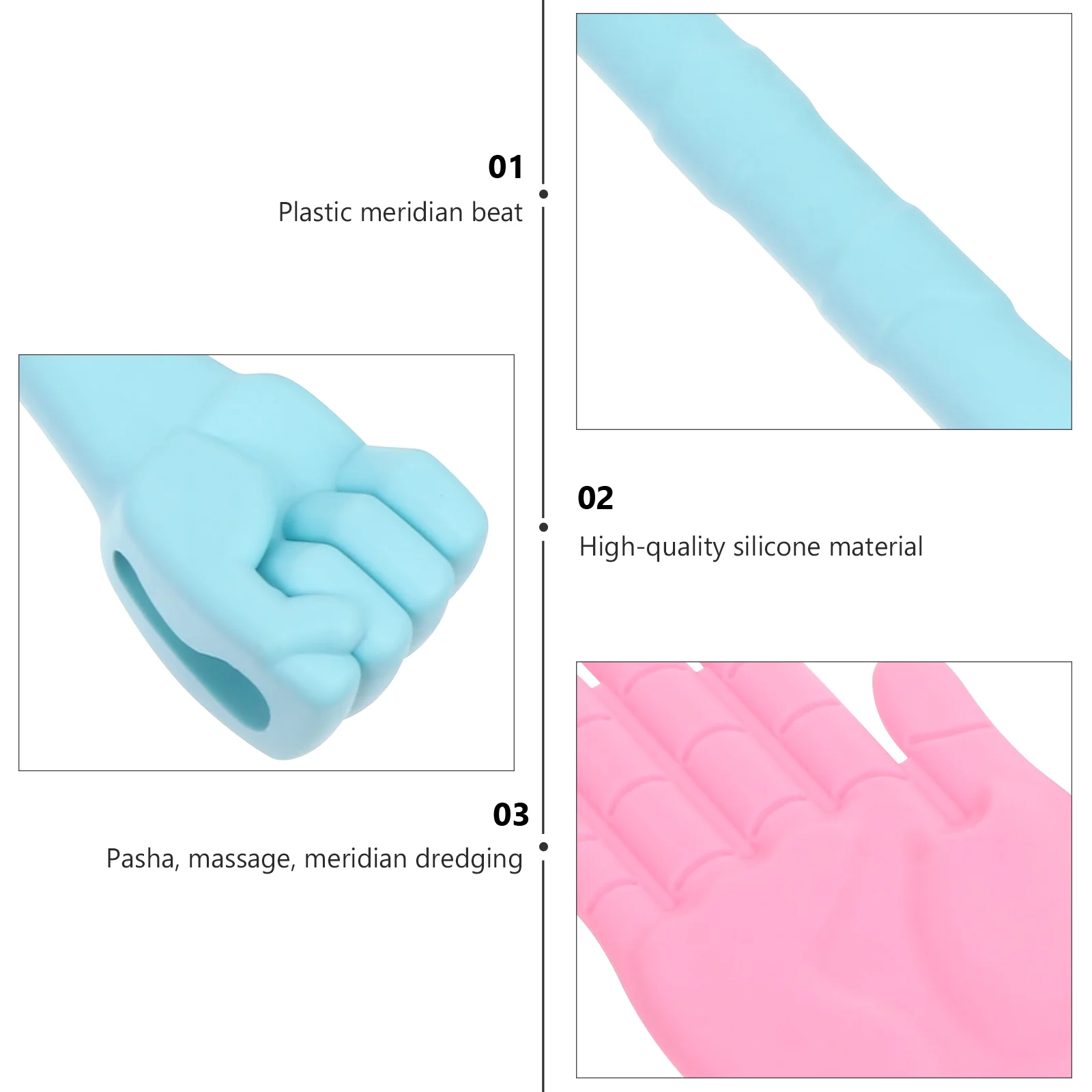 

2 pcs Portable Hand-Held Massage Hammer Durable Ergonomic Design For Home Office Travel Use Pain Relief Fatigue Reduction Tool