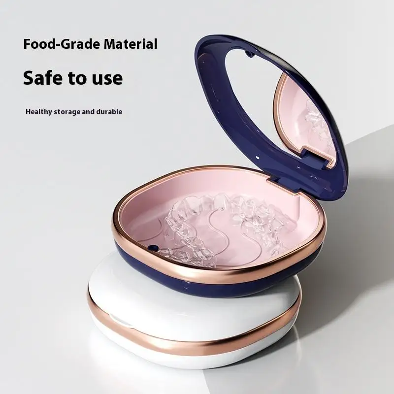 1 قطعة علبة الأقواس مع مرآة صندوق التجنيب الأسنان حافظة المغناطيسي أليجنر حامي الفم الحاويات للأسنان السفر صندوق أسنان كاذبة #4