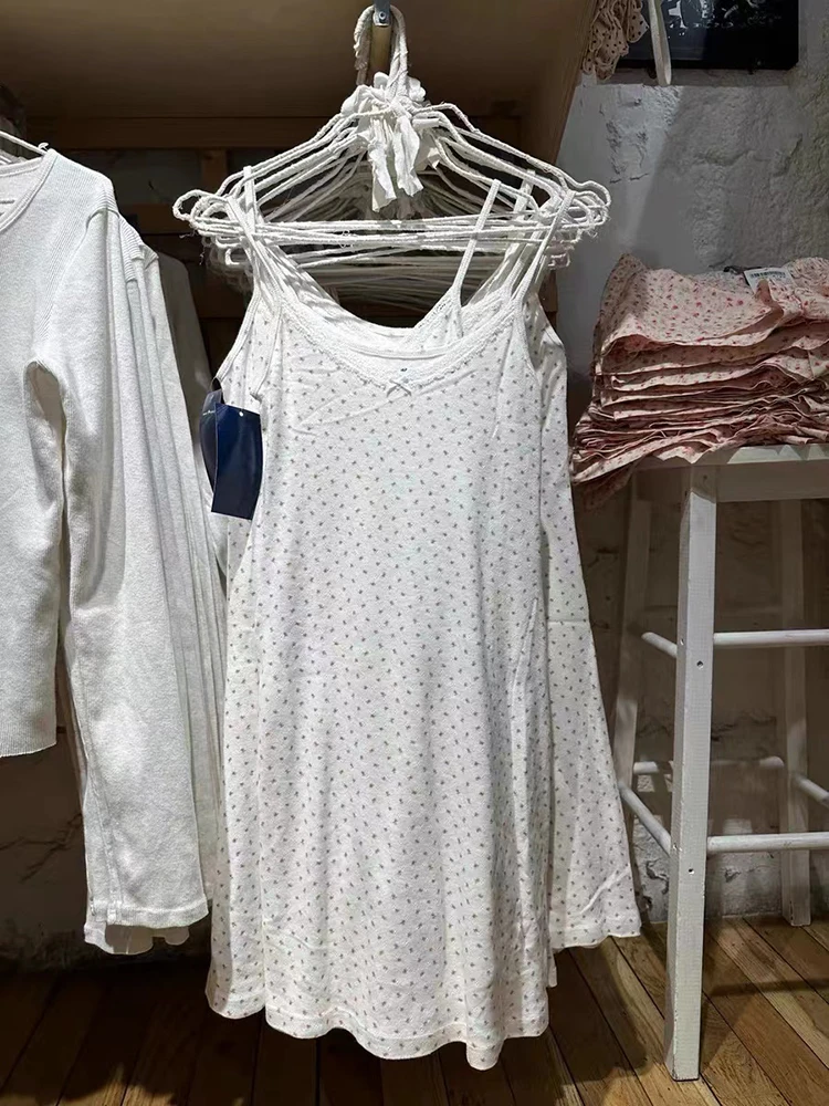 Vestido corto de algodón sin mangas para mujer, minivestido ajustado con lazo Floral y ojales, corte en A, sin mangas, Verano