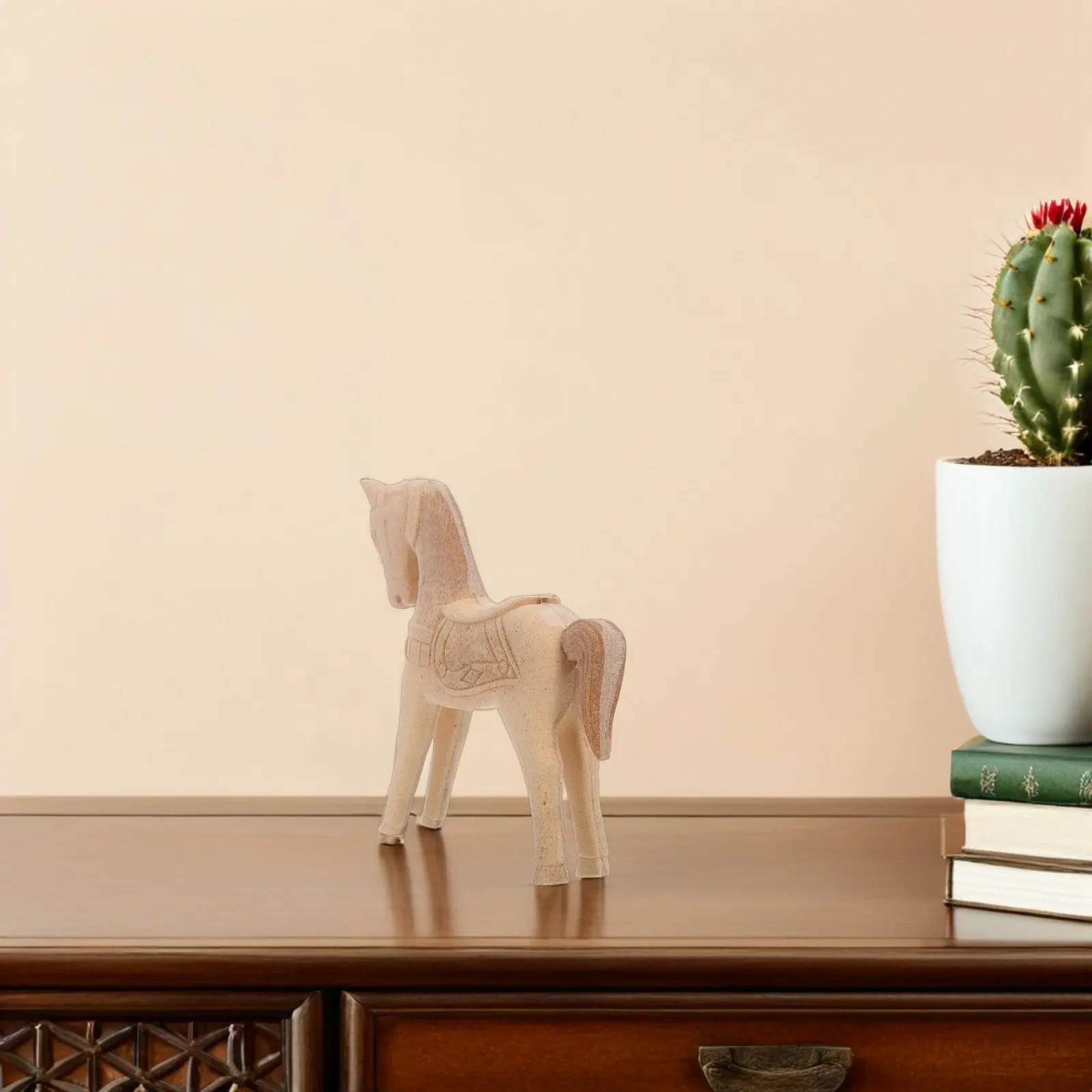 

3Pcs Hand Carved Wood Horse Cutout for Painting Craft Small Animal Statues Rustic Home Decoration Wooden Art