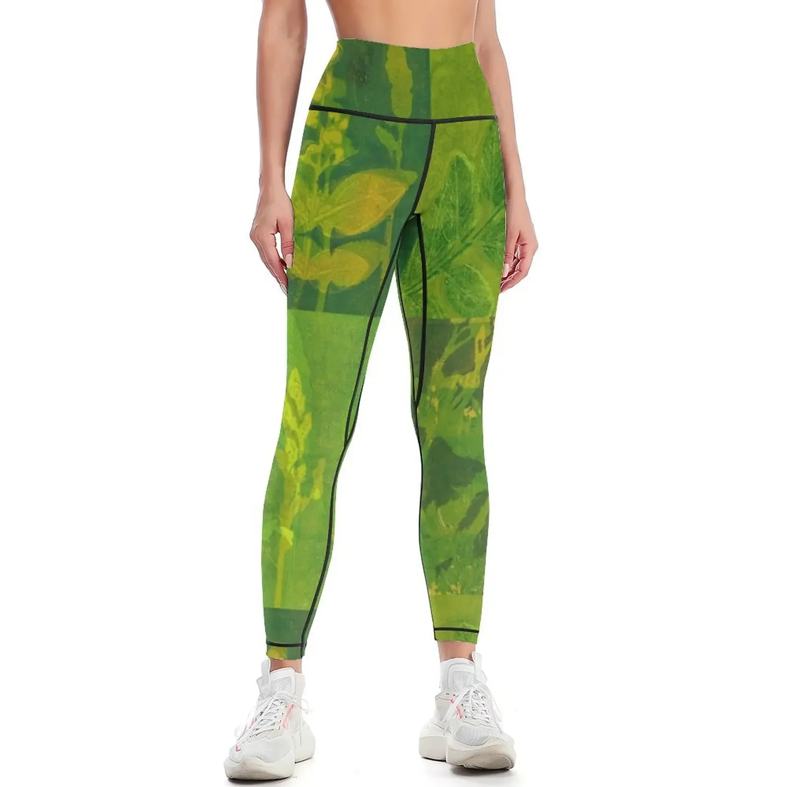 

Botanicals Gel-plate Print Collection Leggings sportswear for gym sport pants sports woman gym Leginsy push up Womens Leggings