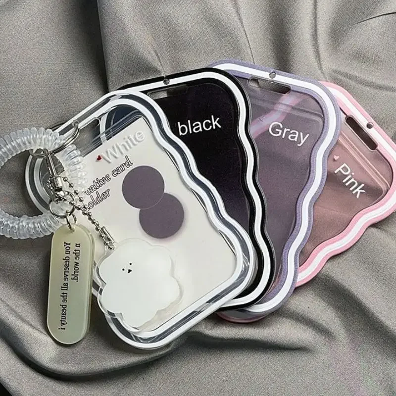 Portafoto INS Cloud Portacarte in acrilico trasparente con custodia per carte portachiavi Custodia per foto Carta per autobus Protezione per foto per studenti