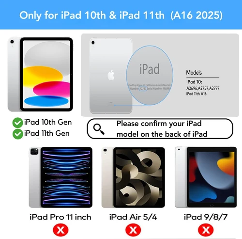Imagen 2 del producto Teclado mágico para iPad de 11. a generación A16 2025 11 ""A3354 A3355 funda con teclado para iPad de 10. a generación 2022 10,9"" A2696 A2757