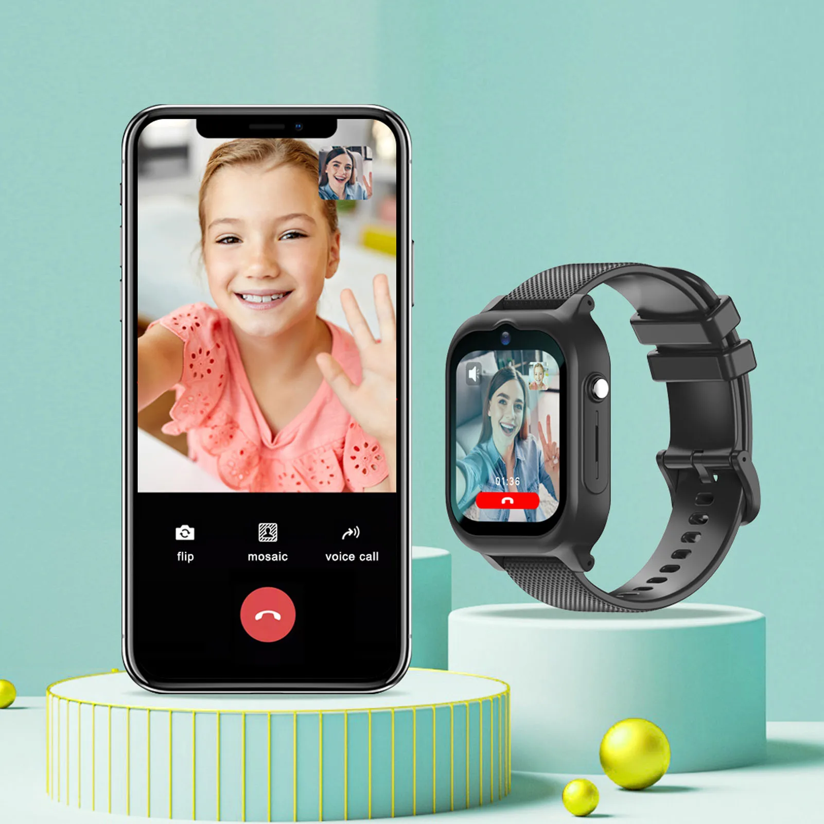 4G Smartwatch IP67 Water Proof  Kids Watch with Camera Alarm Clock Calculator SOS Support Voice Video Calls Text Messages
