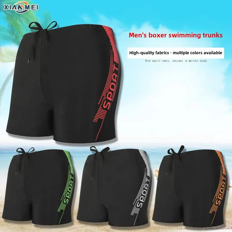 Traje de baño térmico de ángulo plano para hombre, talla grande, de secado rápido, ajuste holgado, antipubertario, equipo de natación