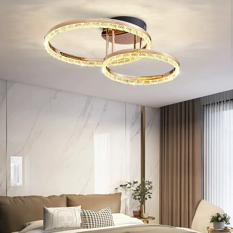 

AiPaiTe Modern crystal chandelier for living room up to 80CM diameter, Scandinavian bedroom, dining room ceiling chandelier.