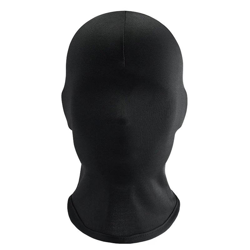 Black Full Face No Hole Cover Hat Women Men Cs Balaclava Cap Sun Uv Protection Festival Cosplay Props Costumes Spandex Full Mask