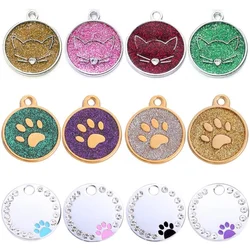 Customizable Dog Collar Address Tags Personalized Pet Cat Dog Id Tag Free Engraved Pet Name Circle Tags Anti-Lost Dog Supplies