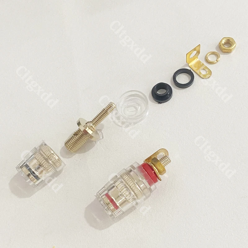 Cltgxdd 2 Stück Messingklemmen für 4-mm-Bananenstecker, CD-Audio-Lautsprecher, Anschlusskabel, Verstärker, Gewinde 31 mm/33 mm – Detail 11